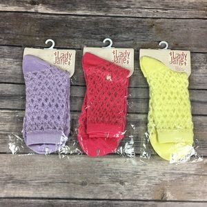 3 Packages Vintage Lady Jane Soft Lace Socks